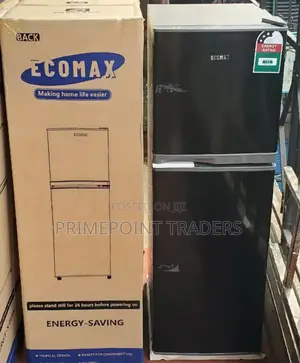Ecomax 138 Litres Dark Silver Double Door - Black (3 Stars)