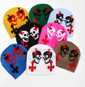 Chrome Hearts Jacquard Casual Winter Skully Beanie Hats