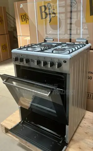 Silver BJS - 6011t Inox 60*60 Gas Cooker, 3 +1 - Turbo Fan