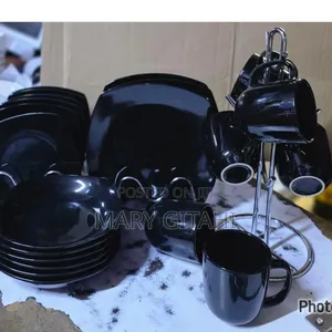 24 PCS Black Square Shape Dinner Set