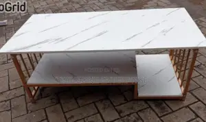 Coffee Table - Luxury White Marble Effect Coffee Table