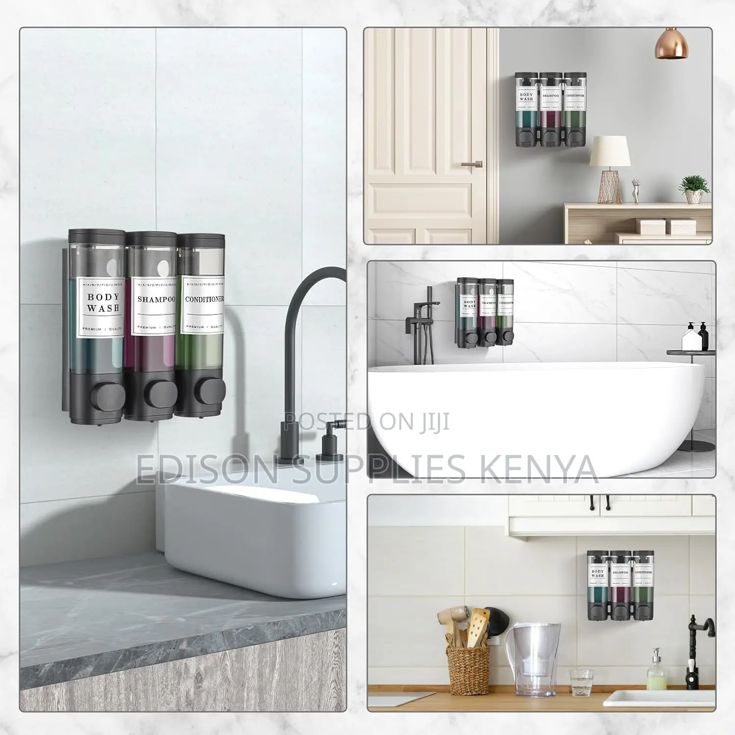 3 in 1 Soap Dispenser 300ml Each Soap Lotion Shampoo Bottles