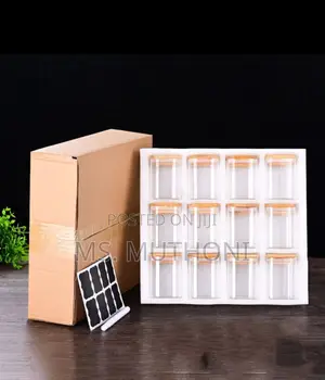 12pcs Borosilicate Air Tight Spice Storage Jars + Scoops
