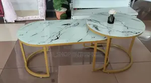 White Marble Coffee Table(Glass Effect