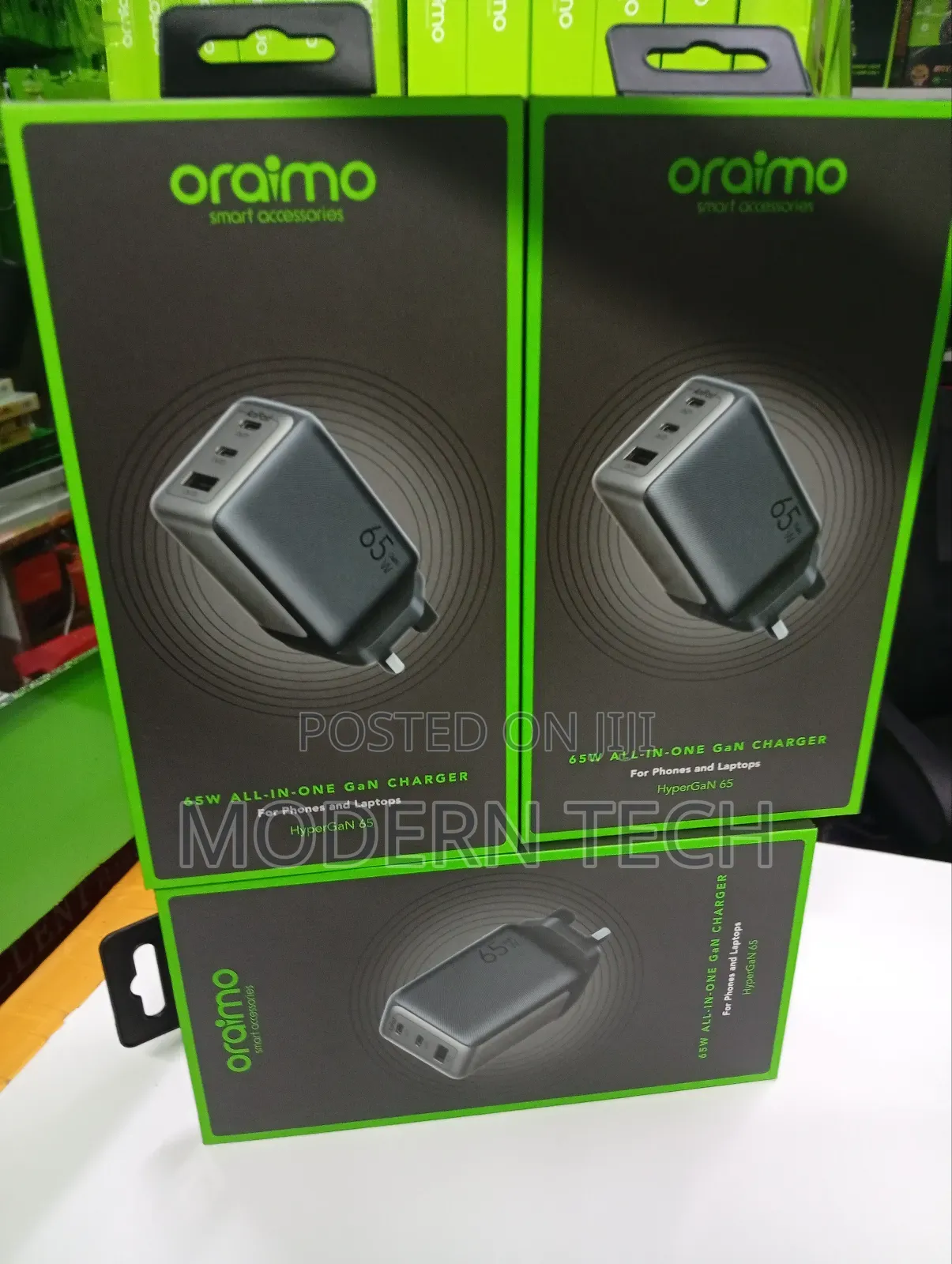 Oraimo Hypergan 65 65w Gan Wall Charger for Laptop