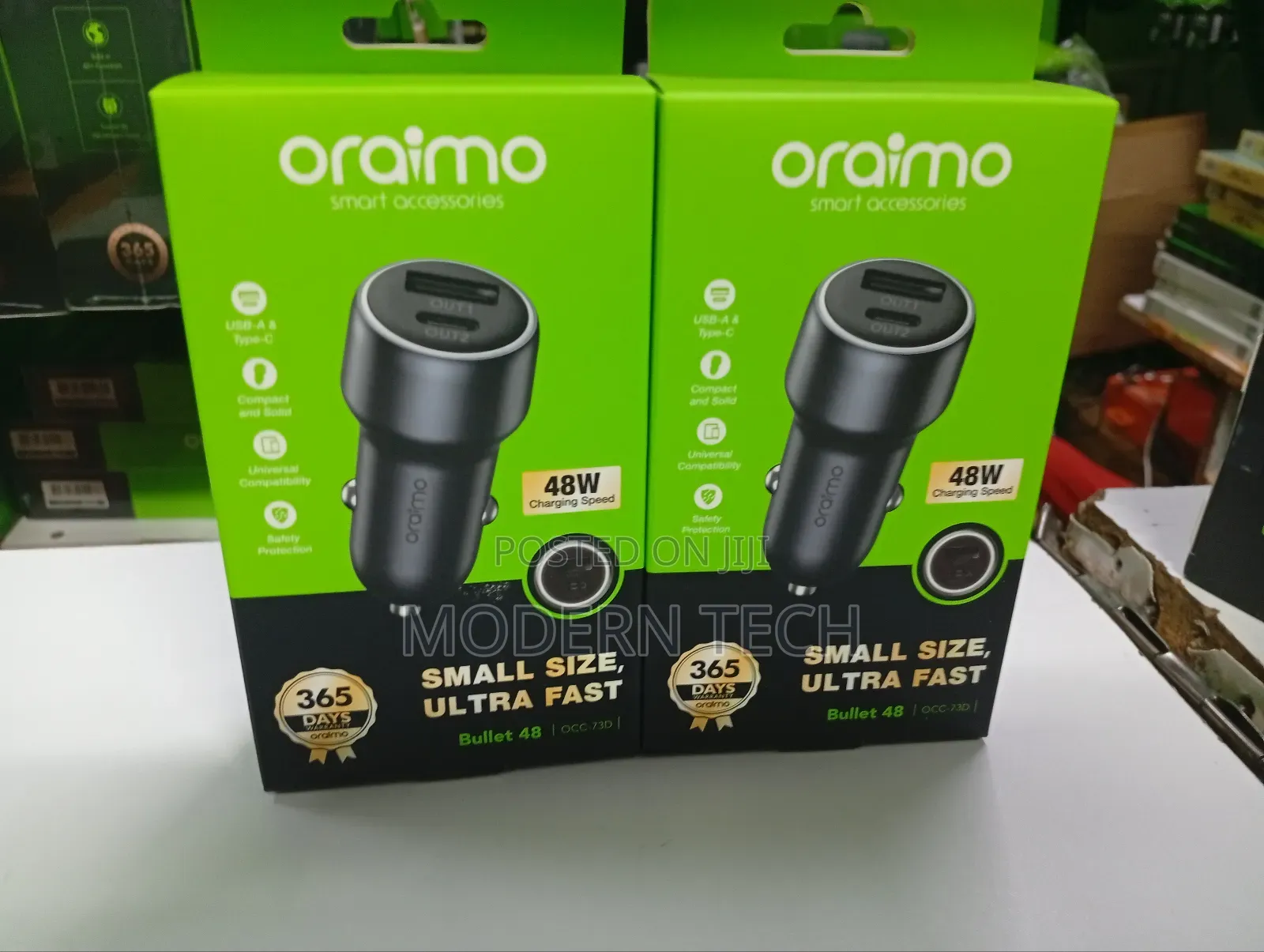 Oraimo Bullet 48 48w Car Charger
Fast Charging