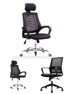 Quality Black Ergonomic Headrest Office Chair Kjh9m