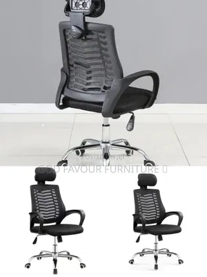 Swivel Black Ergonomic Headrest Office Chair Tfdw3