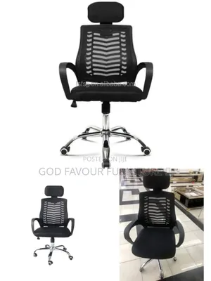 Modern Ergonomic Black Headrest Office Chair Kjb6