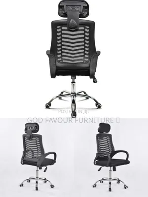 Brand New Swivel Black Headrest Office Chair Bvc4r