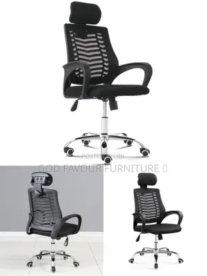 Modern Headrest Swivel Black Office Chair Vgfx4