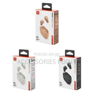 JBL Wave Buds Original, Waterproof, Deep Bass, 32hr Play (White,Beige)