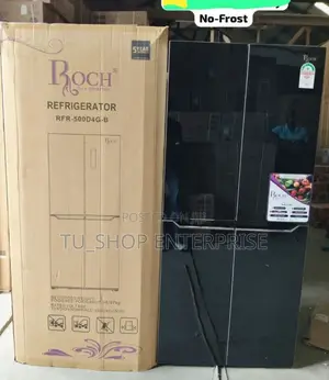 Fridge!!401 Litres Roch Black Four Door Glass No Frost