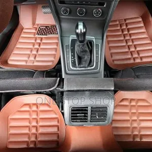 5ad Car Floor Leather Nonskid , Waterproof Brown Mats 3