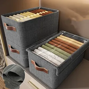 Clothes Storage Box Organizer With Dust Proof Cover Foldable
