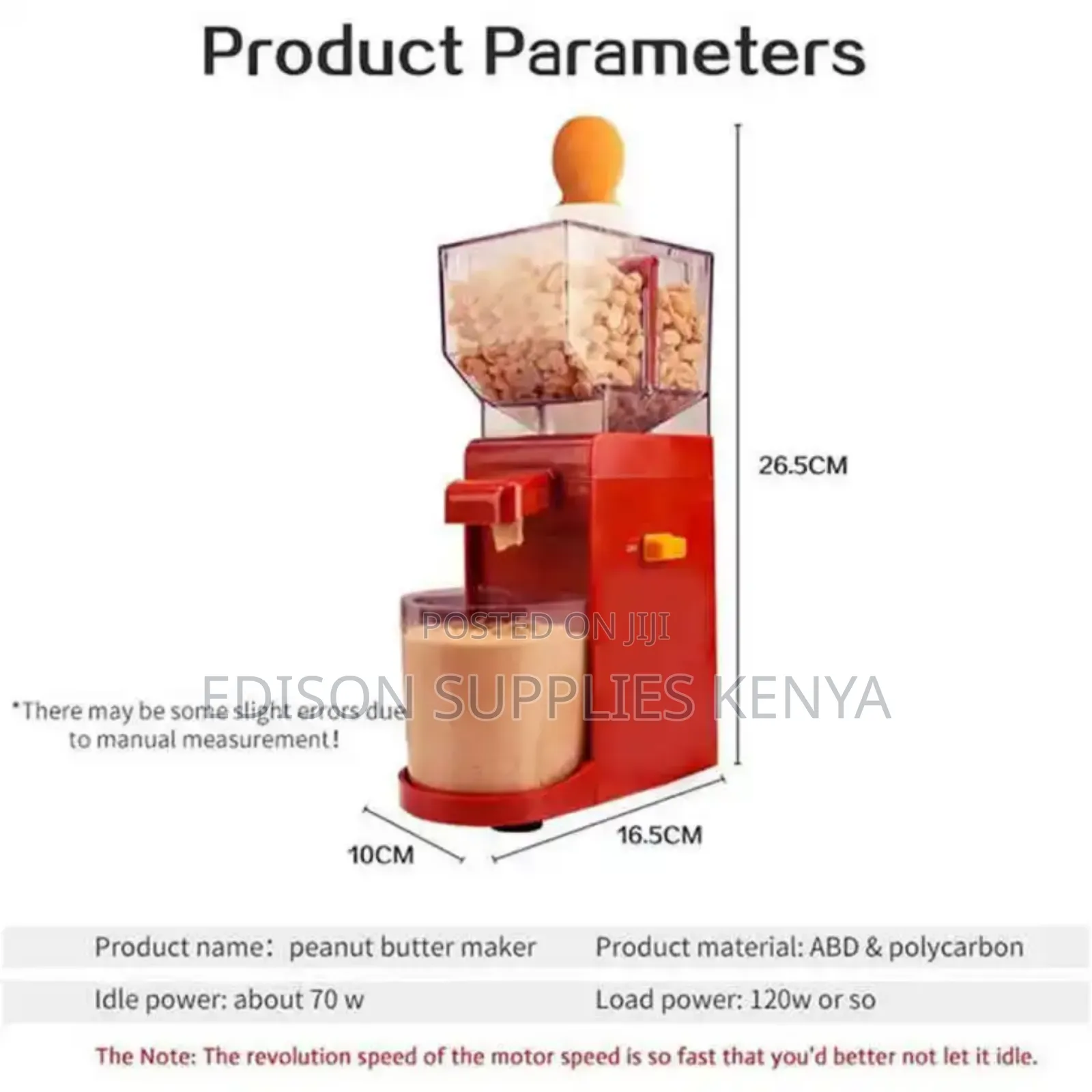 Peanut Butter Machine Also for Cashews, Macadamia, Hazel Nut