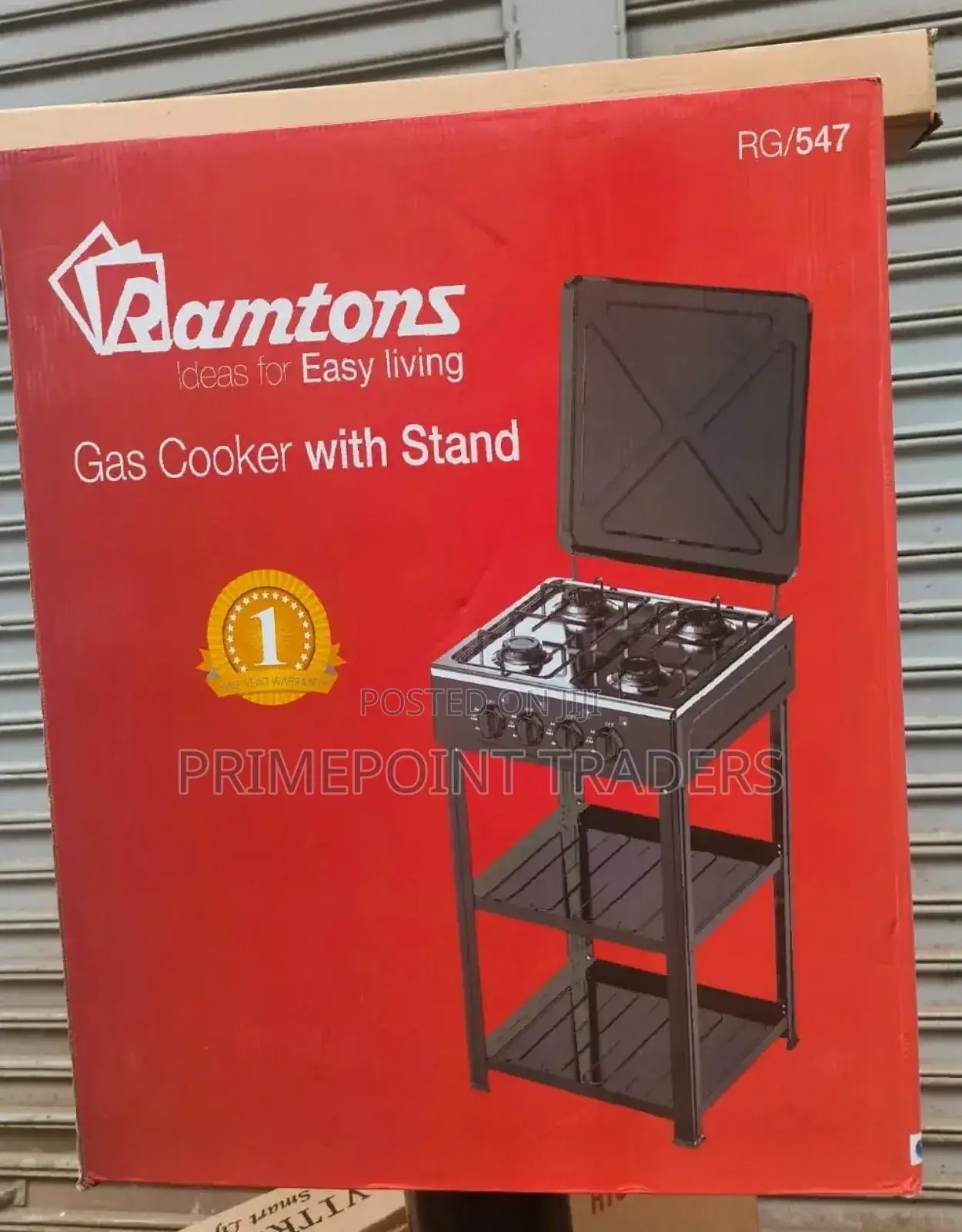 Ramtons 4 Burner Standing Full Gas Cooker With Shelf