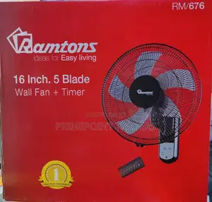 Rm/676 Ramtons 16 Inches Wall Fan 5 Blades, Remote Control