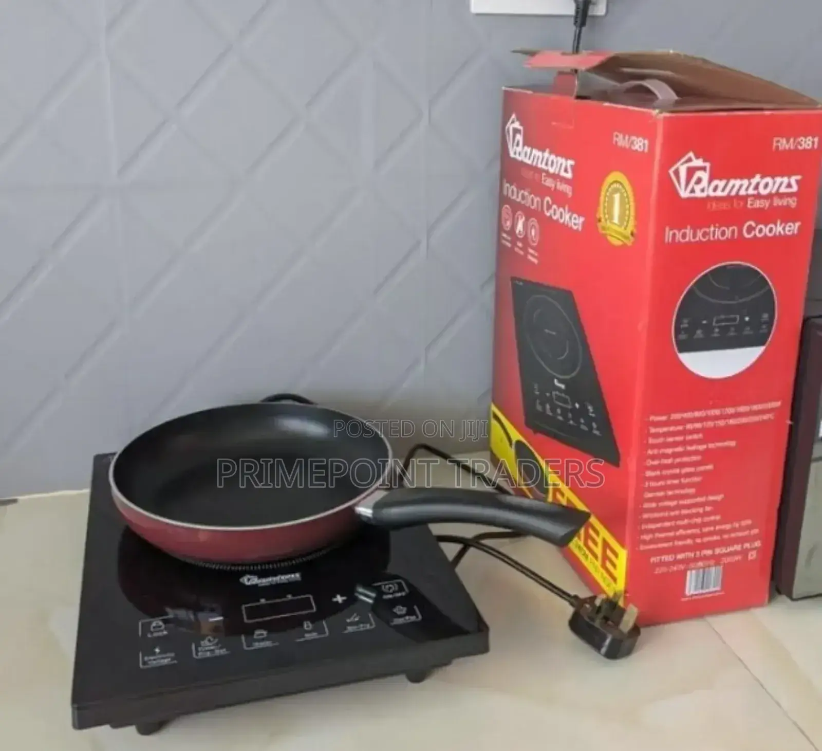 Ramtons Induction Cooker With Free 24cm Pan (Non-Stick)