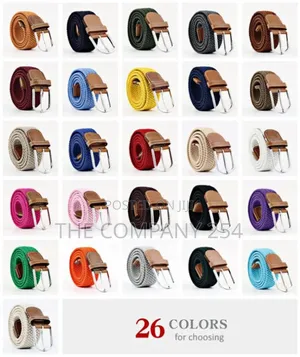 Unisex Knitted Fabric Woven Braided Elastic Stretch Belt
