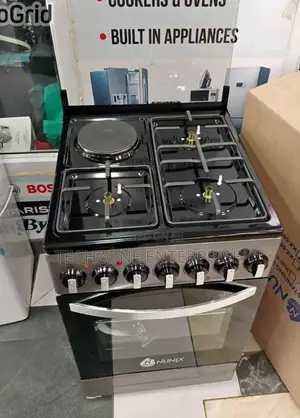 Nunix Kz-560 50x55cm 3~Gas+ 1~Electric Gas Cooker - Silver