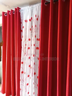 Orange Curtain and Matching Sheer Available