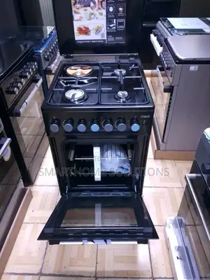 Mika Gas Cooker, 50 X 60 Rotisserie, Black Hob - Silver Body