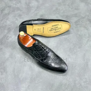 Premium John Foster Leather Black Mens Official Shoes