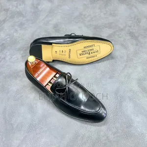 John Foster Smooth Leather Black/Brown Official Shoes
