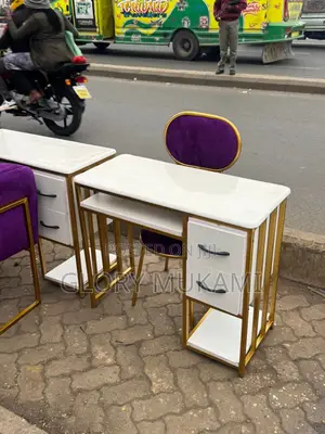 White Marble Manicure Table