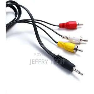 3.5mm Male to 3rca Male Auxiliary Audio Video Cable 1.5m