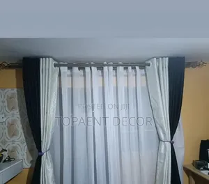 Black And White Window Curtains And White Sheers