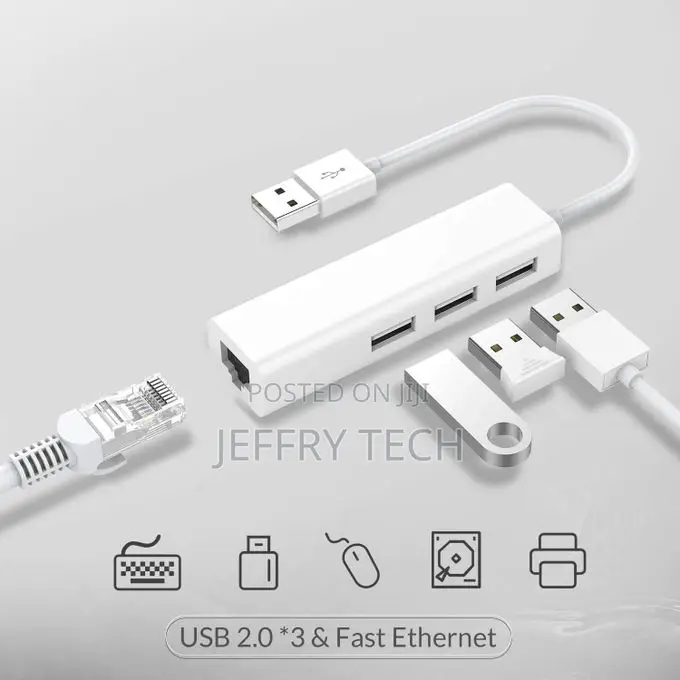 Usb Type-C to Rj45 Adapter 3-Port Usb Hub Compatible With