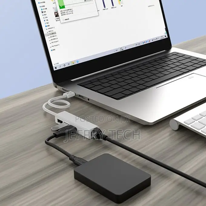 Usb Type-C to Rj45 Adapter 3-Port Usb Hub Compatible With