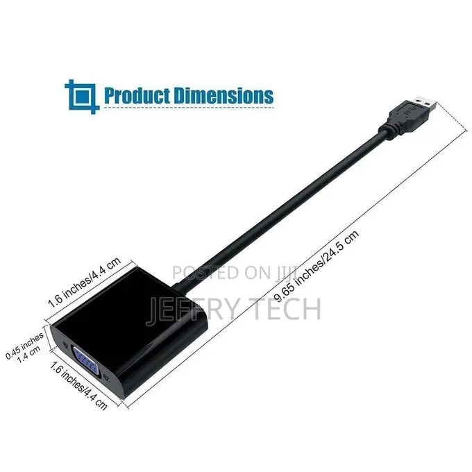 Usb 3.0 Male to Vga Female Multi-Display Video Adapter