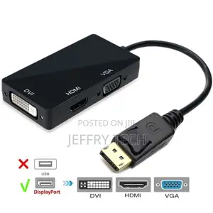 3-in-1 Displayport(Dp) to Hdmi/Dvi/Vga Converter Multifuncti