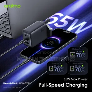 Oraimo Hypergan 65 65w Gan Wall Charger Kit With 100w.