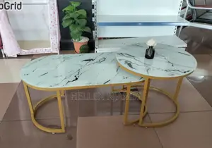 Marble Coffee Table With Glass Effect (White)
