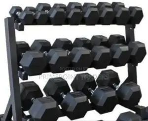 Per Single Hand, 10kg Hexagon Dumbbells (Black)