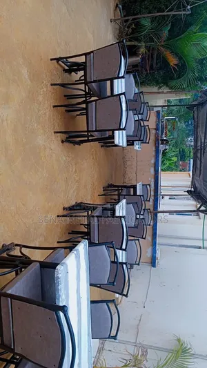 Restaurant Dining Set.Grey Seats Black Frame.