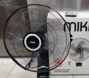 Mika Mfw183rgb Wall Fan, 18", With Remote, Grey Black
 