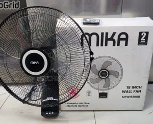 Mika Wall Fan 18", With Remote,Grey Black
Quiet Operation 