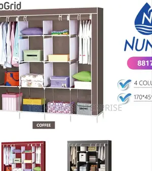 Nunix 88170 4-Column Multifunctional Metallic Wardrobes