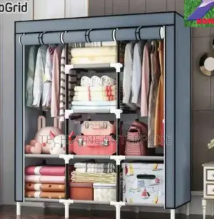 Modern 3 Column Wooden Portable Wardrobe
