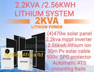 2.2kva Hybrid + 2.56kwh Lithium Ion Off-Grid System