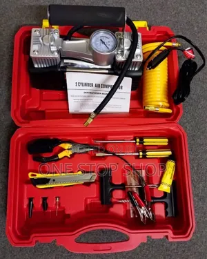 12v Double Cylinder Pump Inflator With Repair Kit Set