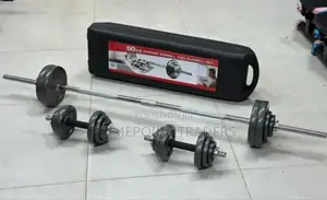 50kg/York Barbell and Dumbbell Set (Black)