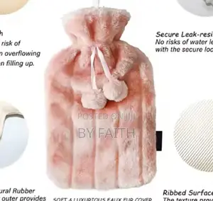 Cosy Faux Fur Pom Pom Hot Water Bottle
