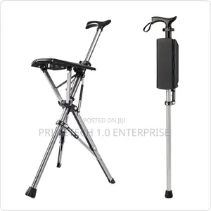 Elderly Walking Stick With Folding Stool