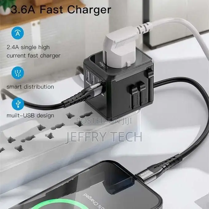 Yesido Universal Adapter With 3 Usb and Type-C Ports, Mc10
